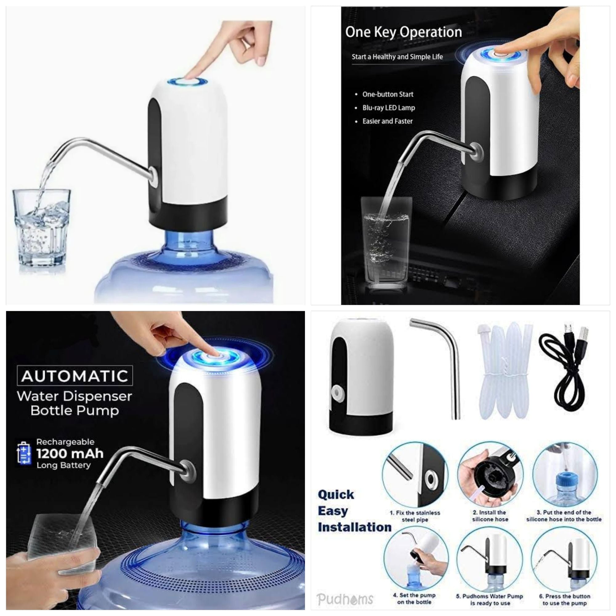 Portable Electric Water Dispenser Pump - USB Rechargeable