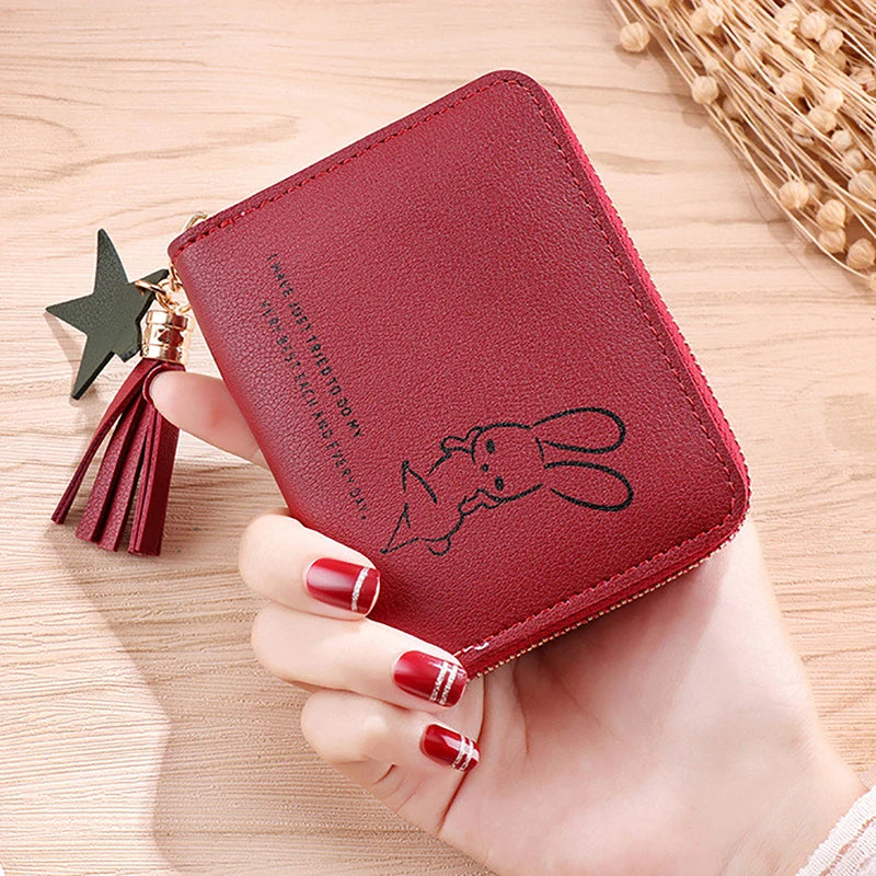 Mini Small Short Tassel Wallet for women