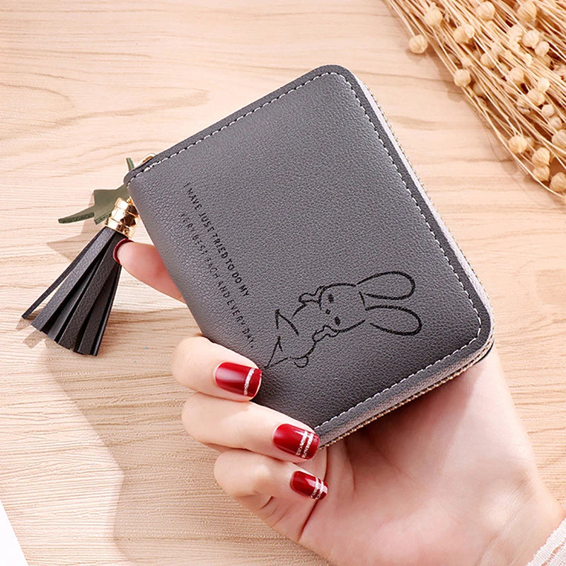 Mini Small Short Tassel Wallet for women