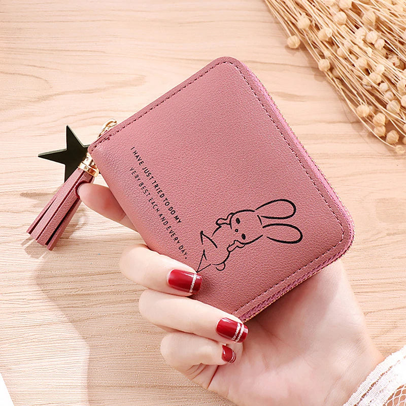 Mini Small Short Tassel Wallet for women