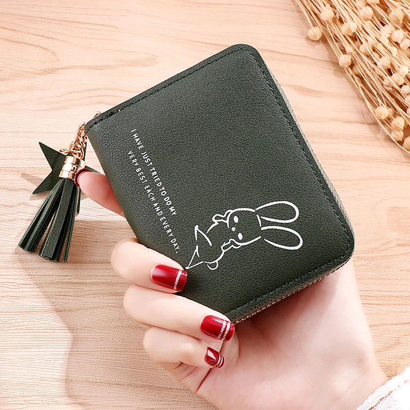 Mini Small Short Tassel Wallet for women