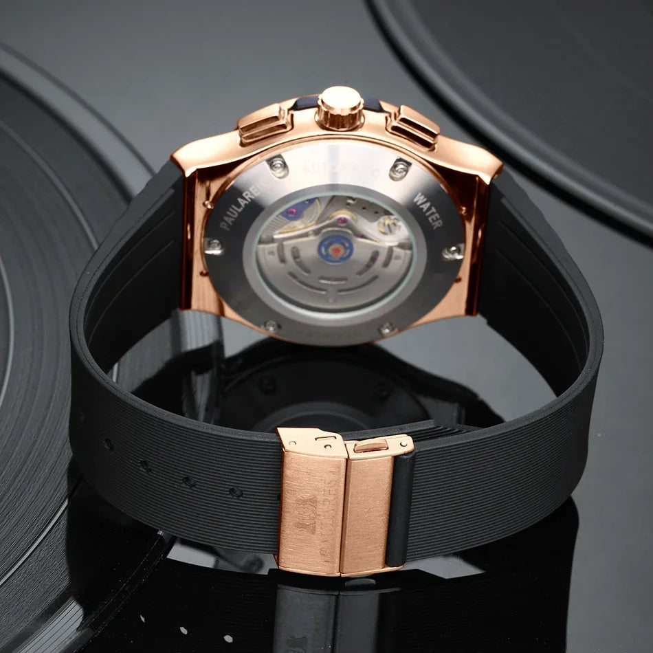 Luxury Watches for Men Chronograph Skeleton Automatic