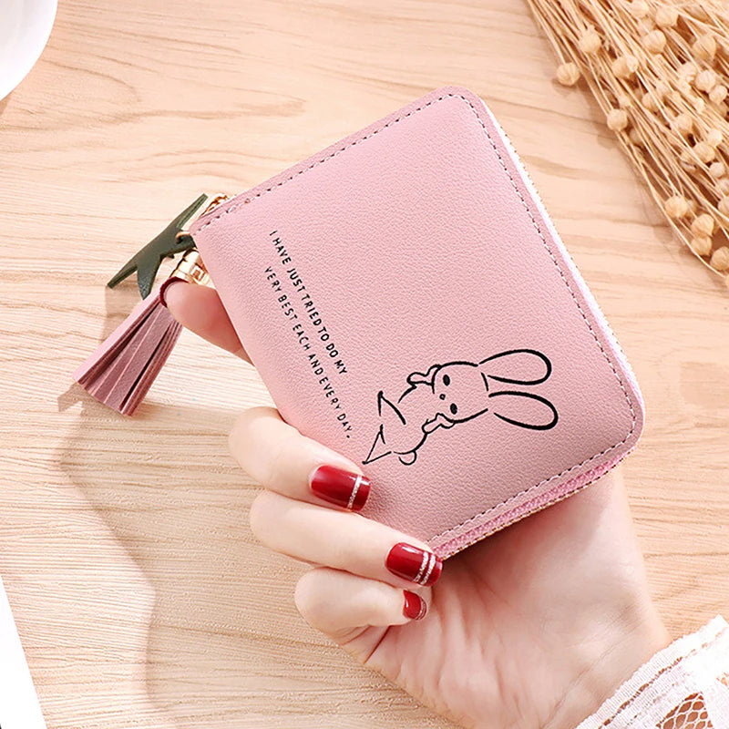 Mini Small Short Tassel Wallet for women